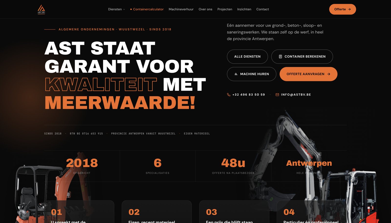 astbv.be — live website gebouwd door Webcraftiq voor AST BV, aannemer Wuustwezel